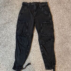 We The Free By Free People Black Washed Cargo Pants